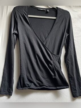 Hugo Boss Long-Sleeve Wrap-Style Top XS